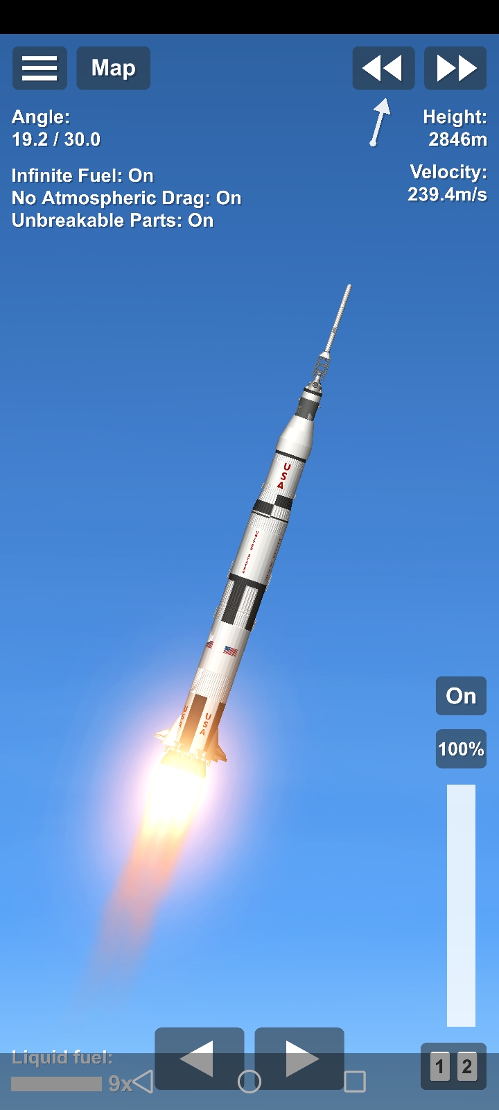 apollo rocket in flight