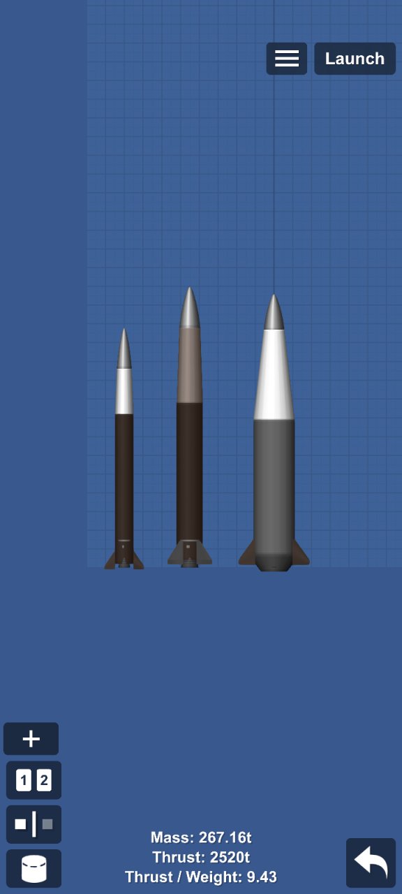 3 different missiles for Spaceflight Simulator