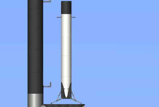 Falcon 9 with launch tower for Spaceflight Simulator • SFS UNIVERSE