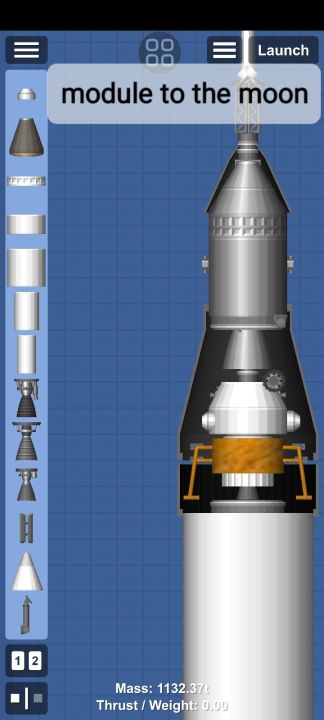 Apollo 11 (saturnV) Blueprint for Spaceflight Simulator / SFS BP