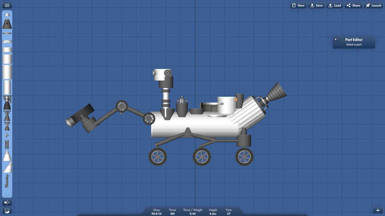 Curiosity Rover Blueprint for Spaceflight Simulator / SFS BP