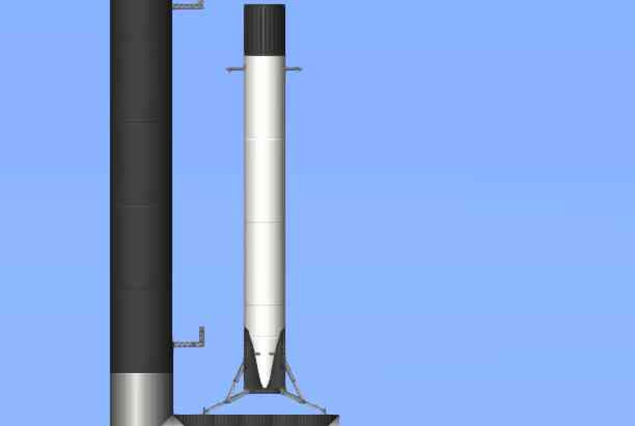 Falcon 9 with launch tower Blueprint for Spaceflight Simulator / SFS BP