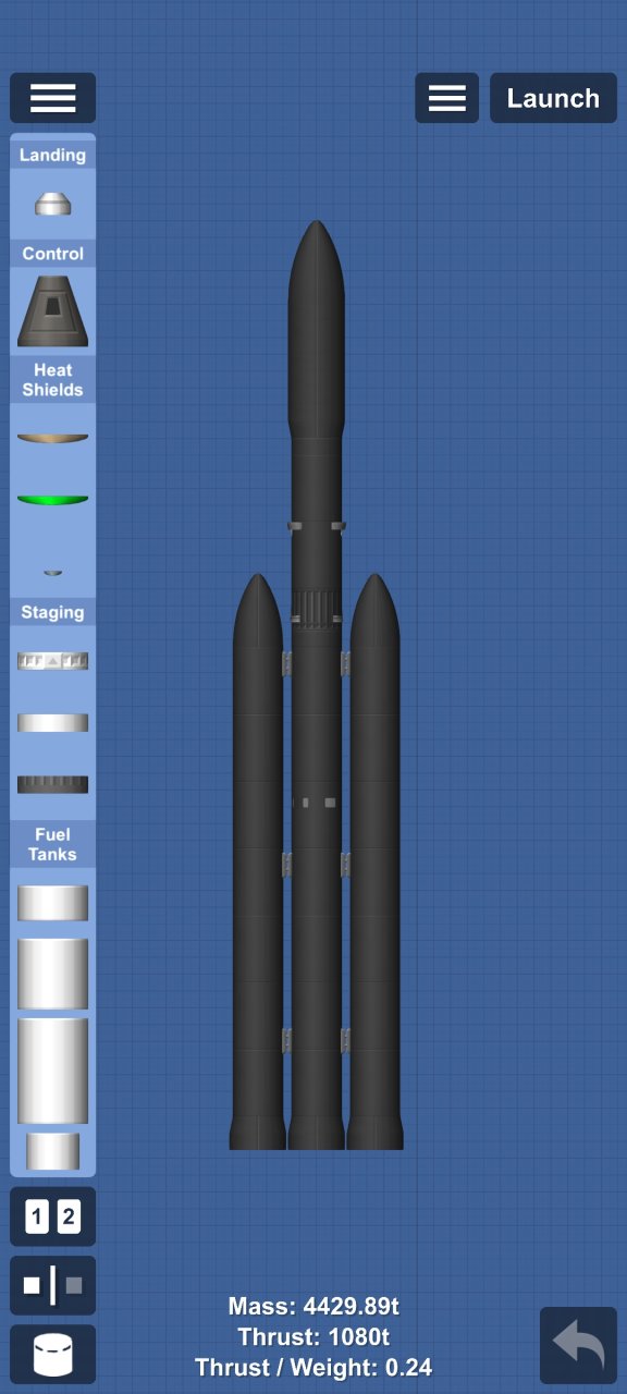 falcon heavy but its BLACK Spaceflight Simulator
