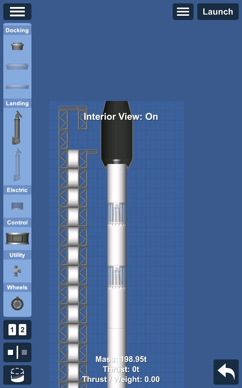 Falcon9 with launchpad Blueprint for Spaceflight Simulator / SFS BP