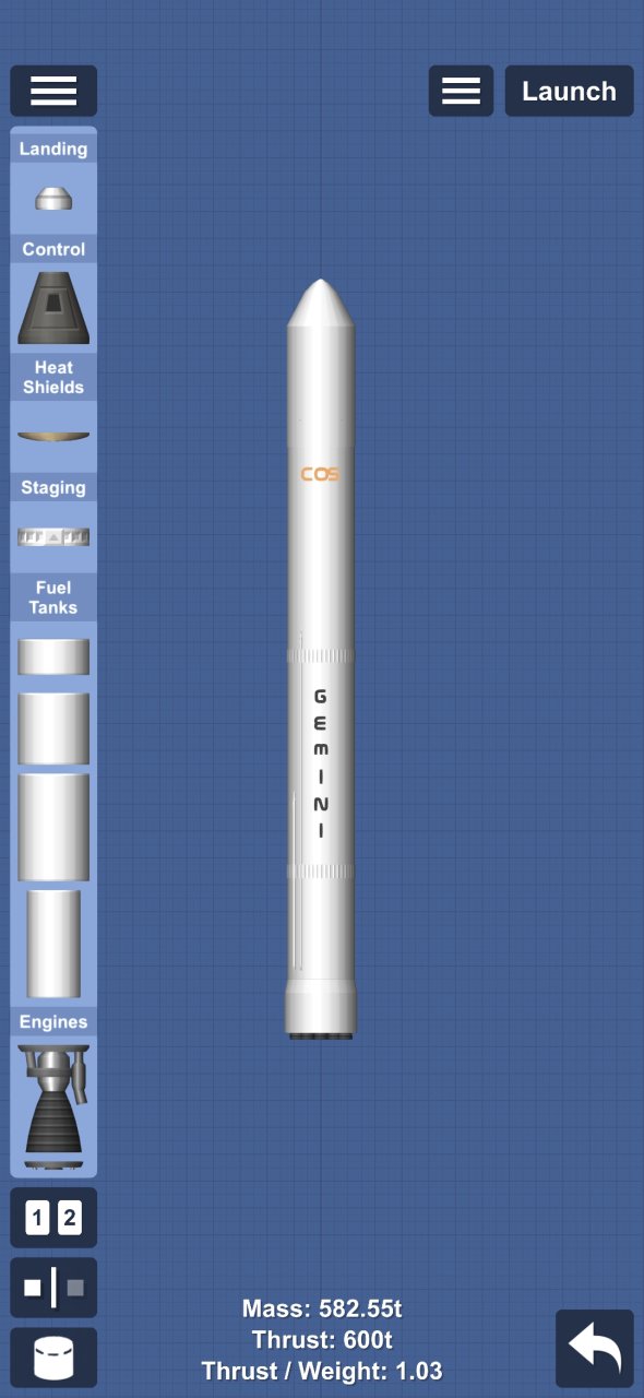 Gemini COS 1 mission/rocket Spaceflight Simulator