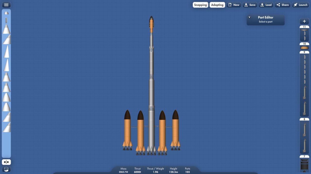 giant rocket Blueprint for Spaceflight Simulator / SFS BP