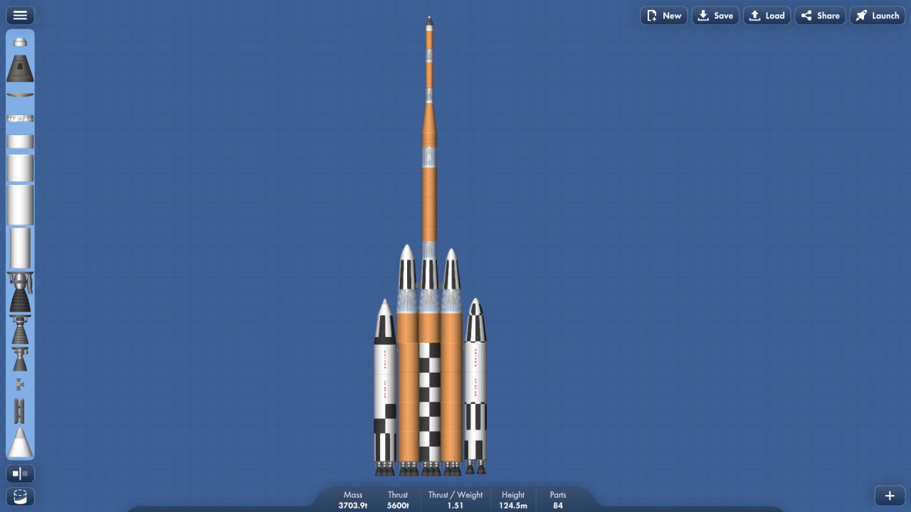Goofy rocket i barley tested Spaceflight Simulator