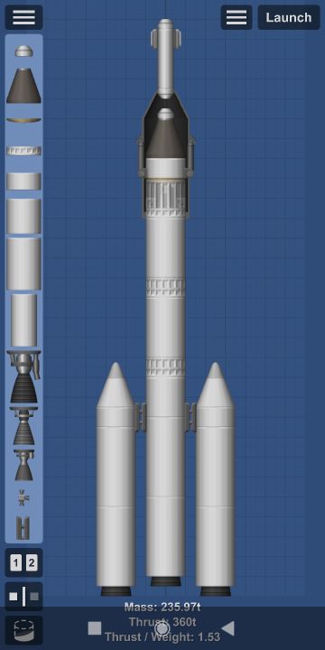 Moon rocket Blueprint for Spaceflight Simulator / SFS BP