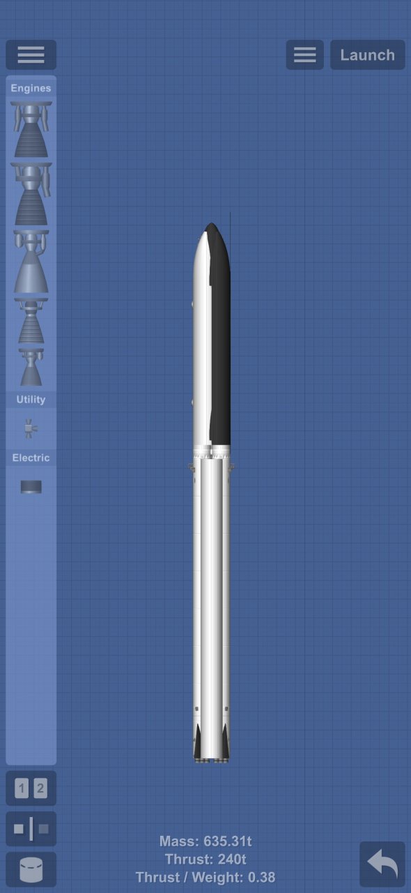 no dlc starship side view Spaceflight Simulator