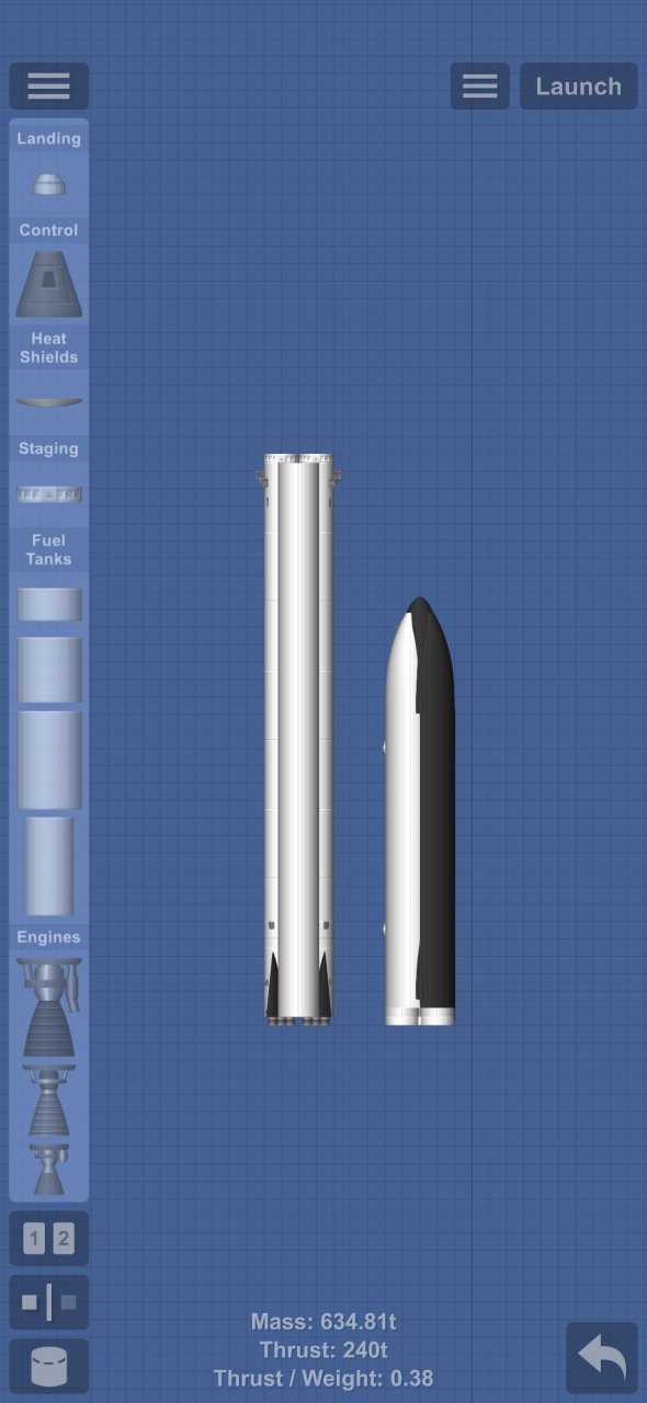no dlc starship side view Spaceflight Simulator
