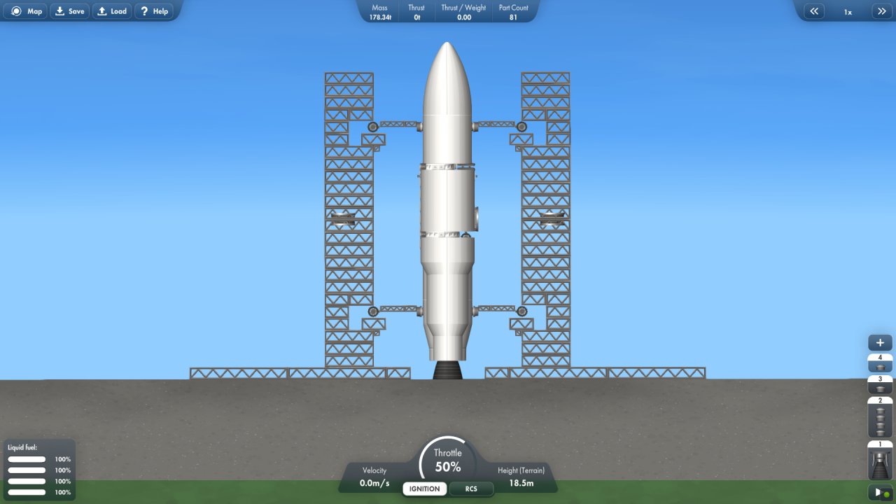 Payload ship + launchpad Spaceflight Simulator