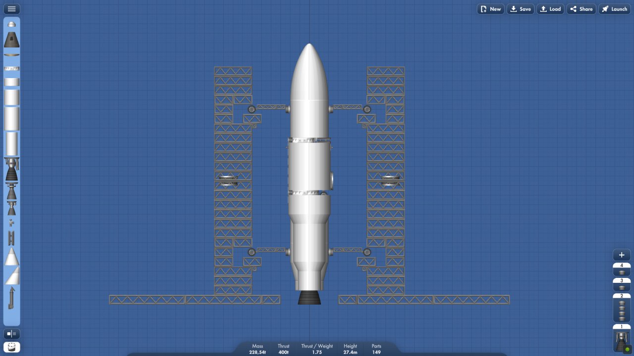 Payload ship + launchpad Spaceflight Simulator