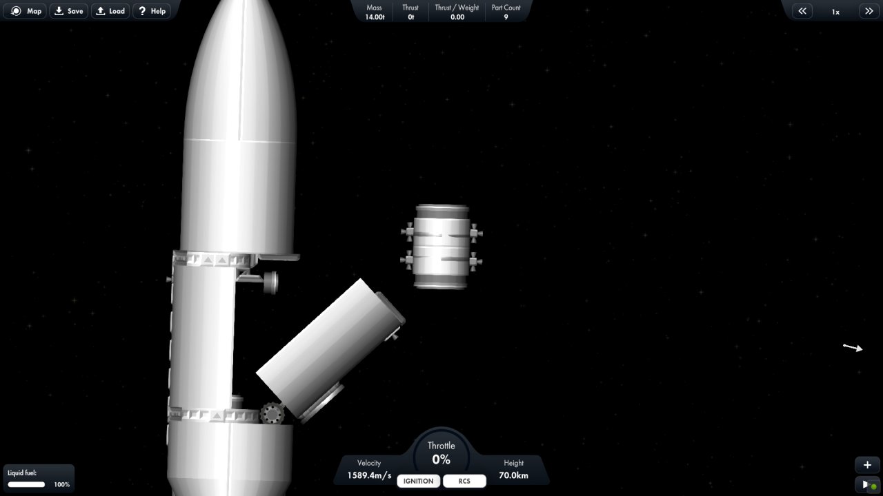 Payload ship + launchpad Spaceflight Simulator