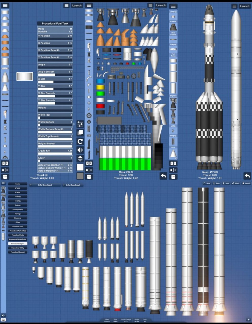 Procedural parts by oanoals9 for Spaceflight Simulator