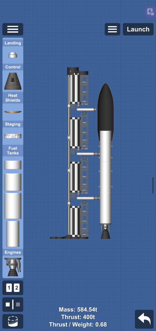 Rocket launch tower with rockt Spaceflight Simulator