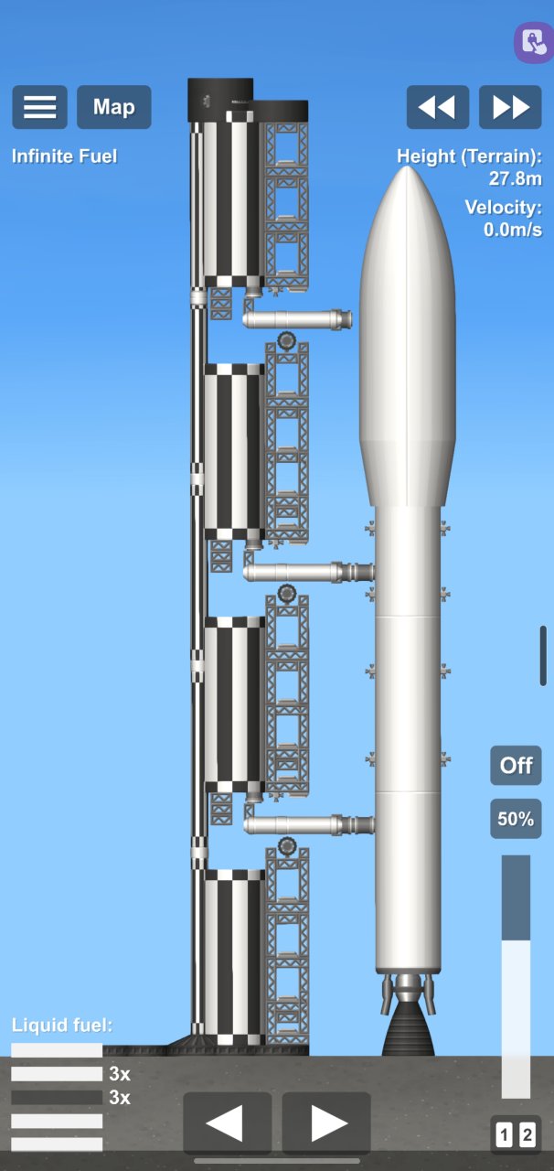 Rocket launch tower with rockt Spaceflight Simulator