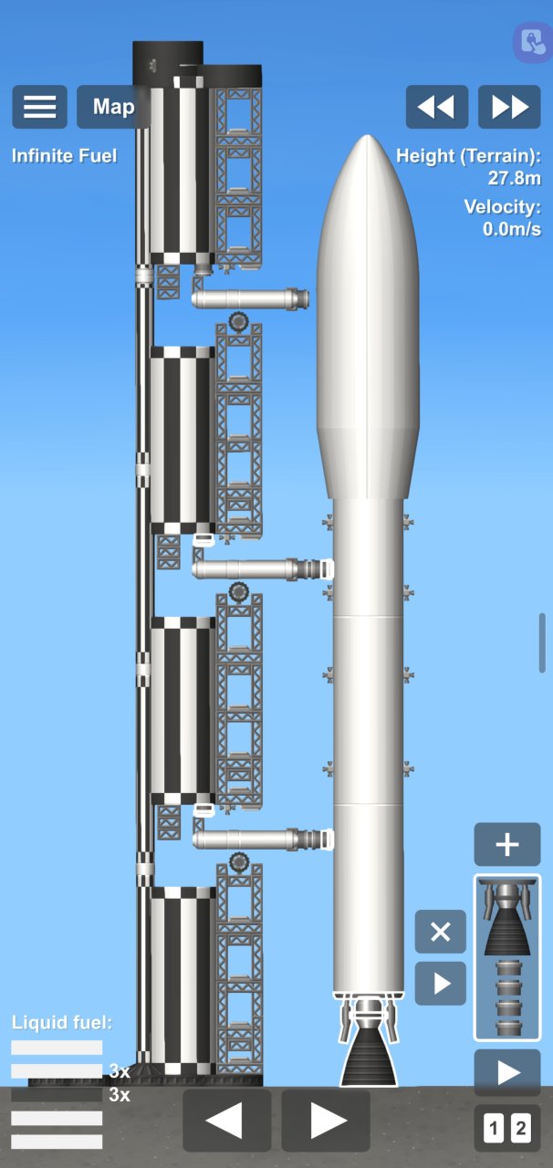 Rocket launch tower with rockt Spaceflight Simulator