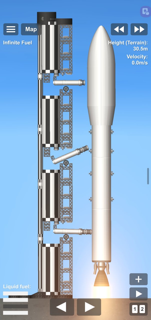 Rocket launch tower with rockt Spaceflight Simulator