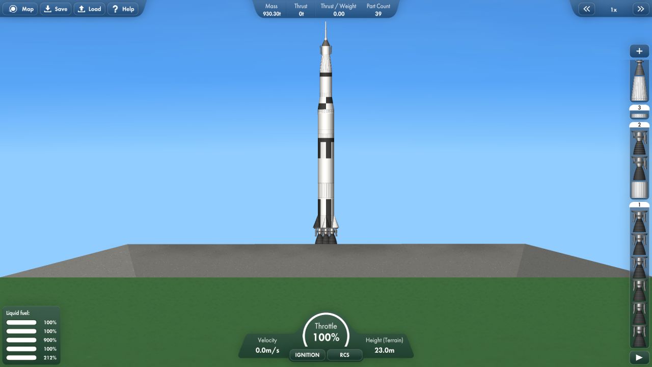 Rocket - Saturn V Blueprint for Spaceflight Simulator / SFS BP