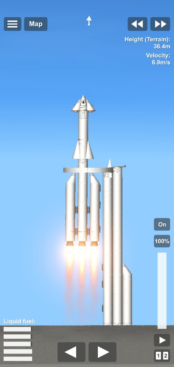 Rocket with launch pad (no dlc Spaceflight Simulator