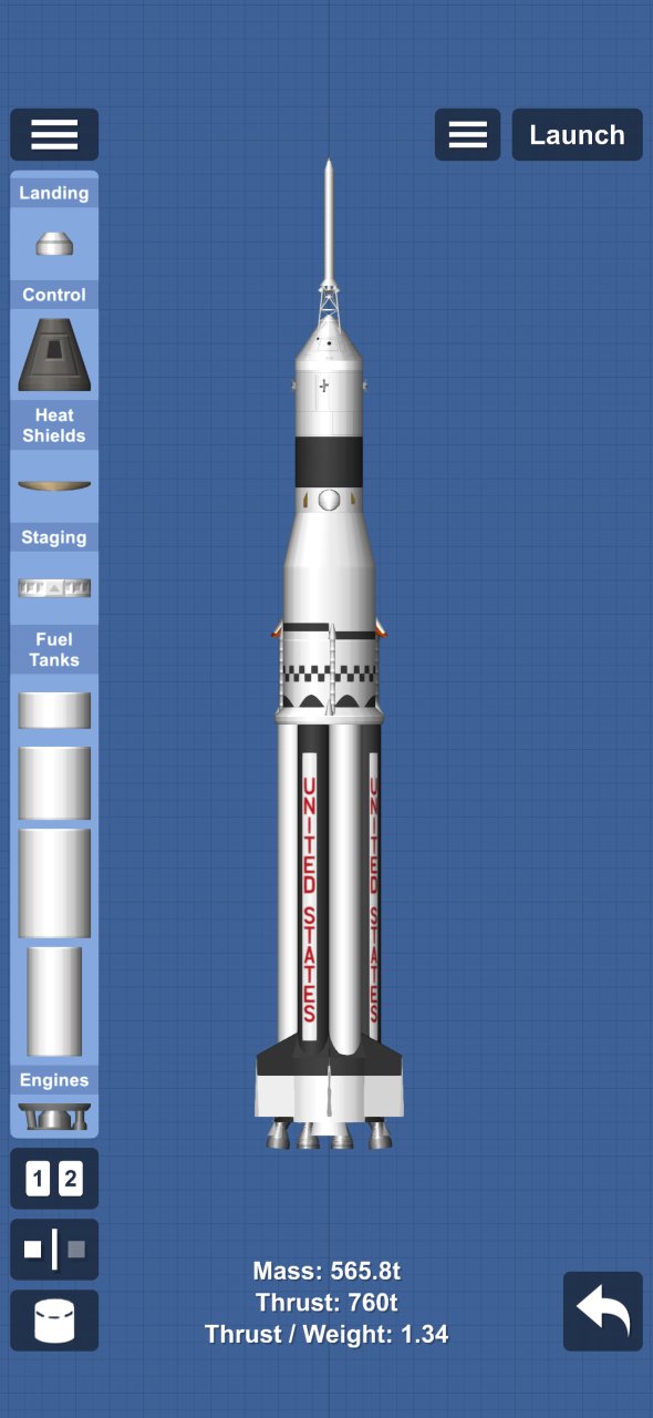 Saturn 1 with boilerplate Spaceflight Simulator