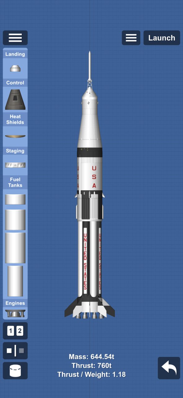 Saturn 1B with boilerplate Spaceflight Simulator