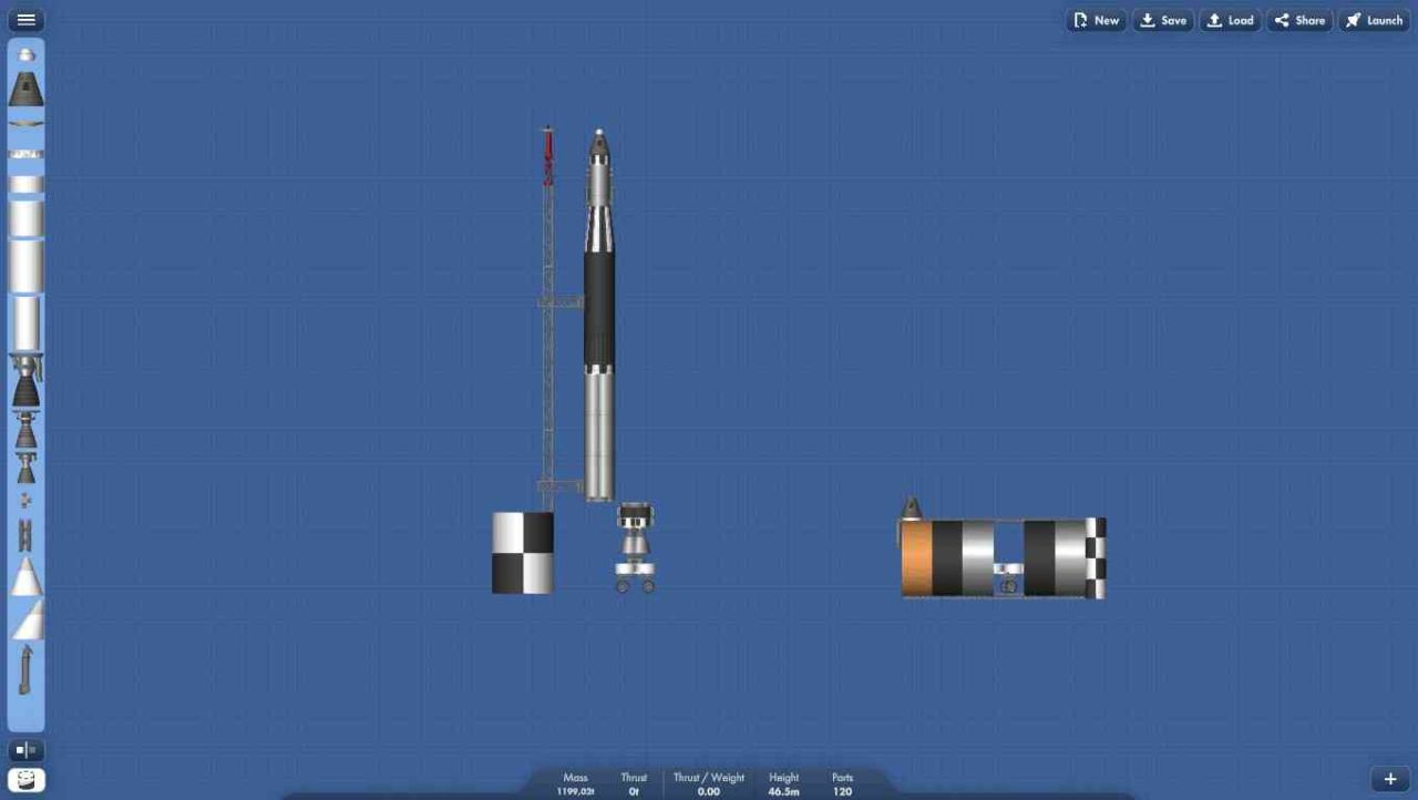 saturn V Blueprint for Spaceflight Simulator / SFS BP