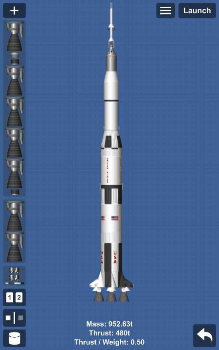 Saturn V Blueprint for Spaceflight Simulator / SFS BP