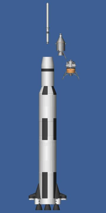 Saturn V Apollo Blueprint for Spaceflight Simulator / SFS BP