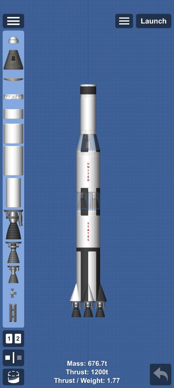 Saturn V (Simplified) Blueprint for Spaceflight Simulator / SFS BP