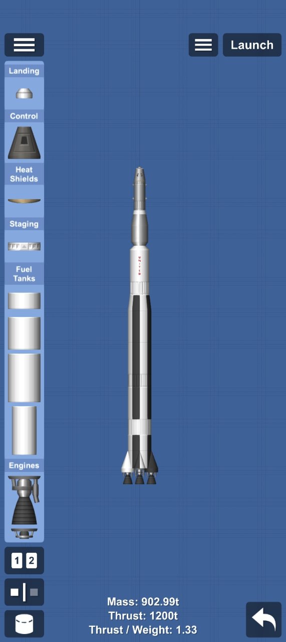 Saturn v style rocket Spaceflight Simulator