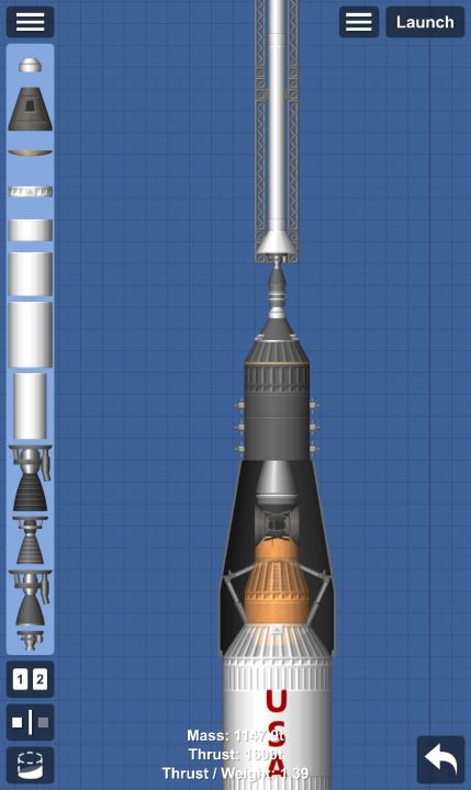 Saturn V V2 Blueprint for Spaceflight Simulator / SFS BP