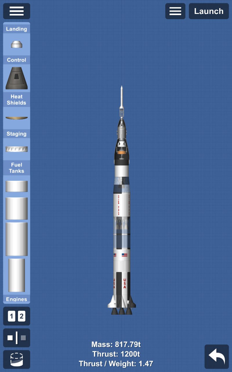 Saturn V (V2) Spaceflight Simulator