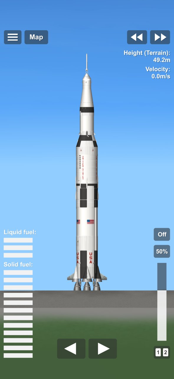Saturn-V with boilerplate Spaceflight Simulator