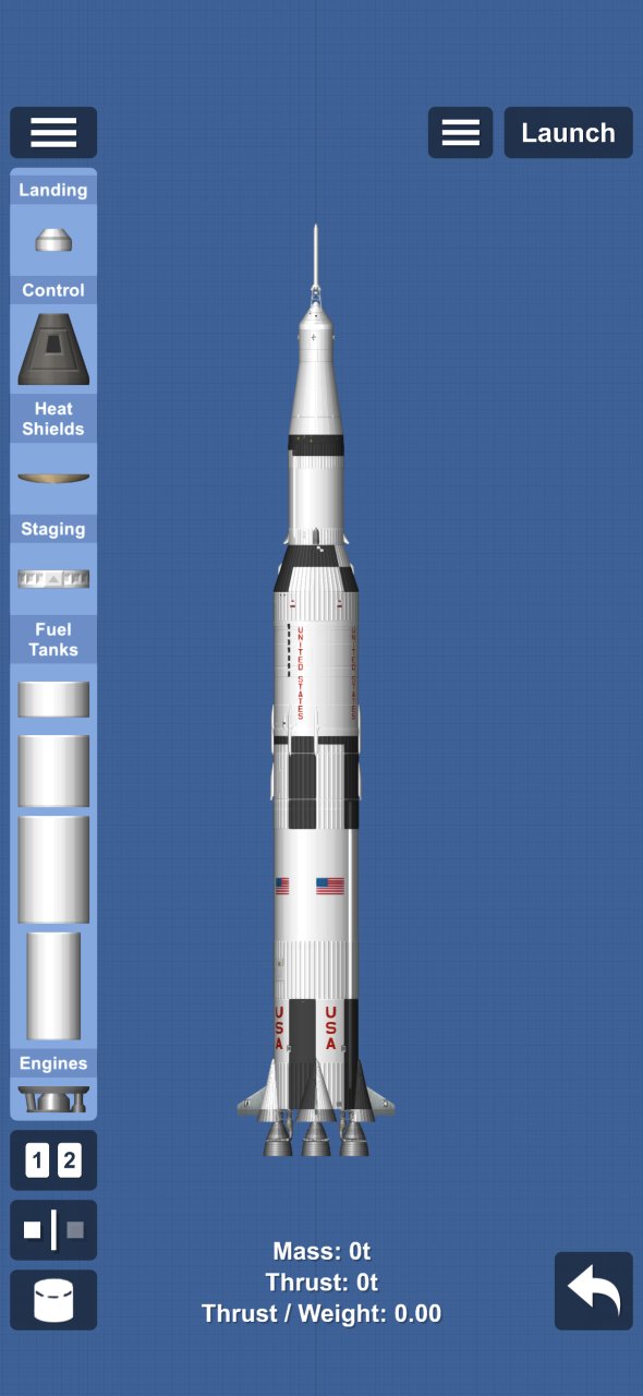 Saturn-V with boilerplate Spaceflight Simulator