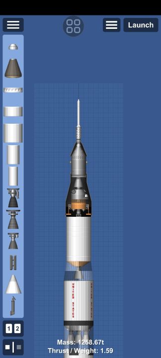 Saturn V(apollo11) Blueprint for Spaceflight Simulator / SFS BP