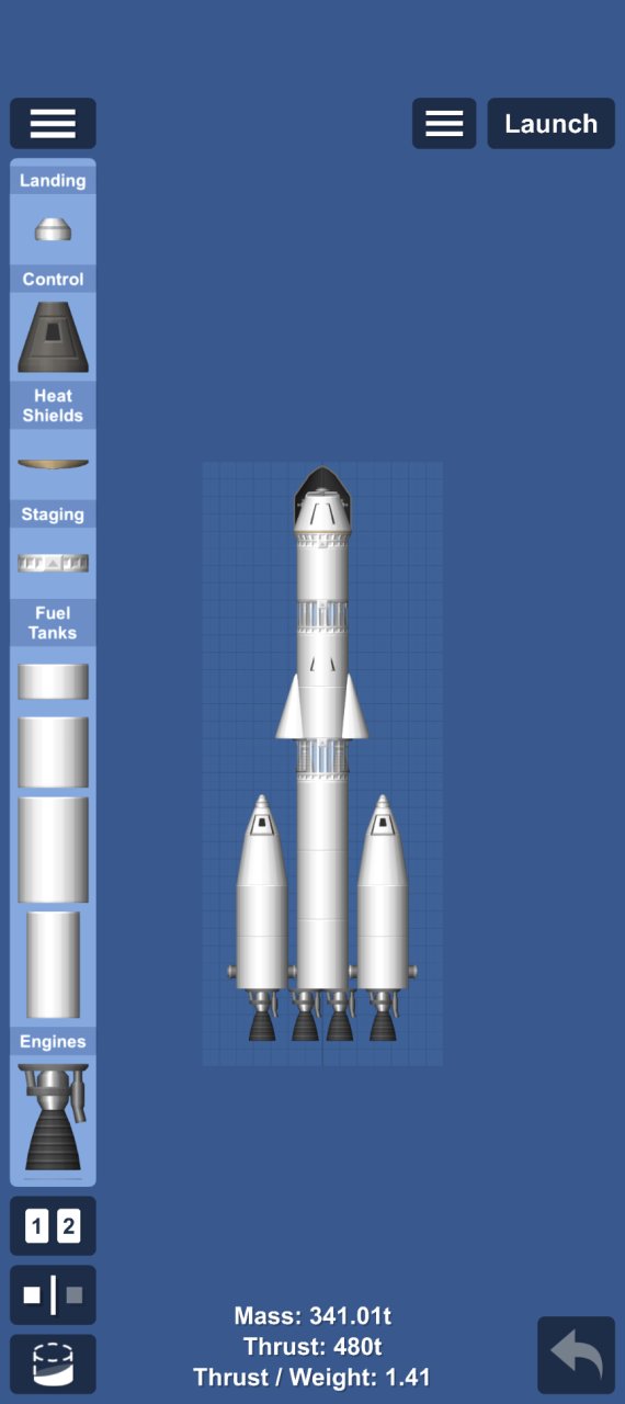 Simple 3 stage rocket Spaceflight Simulator