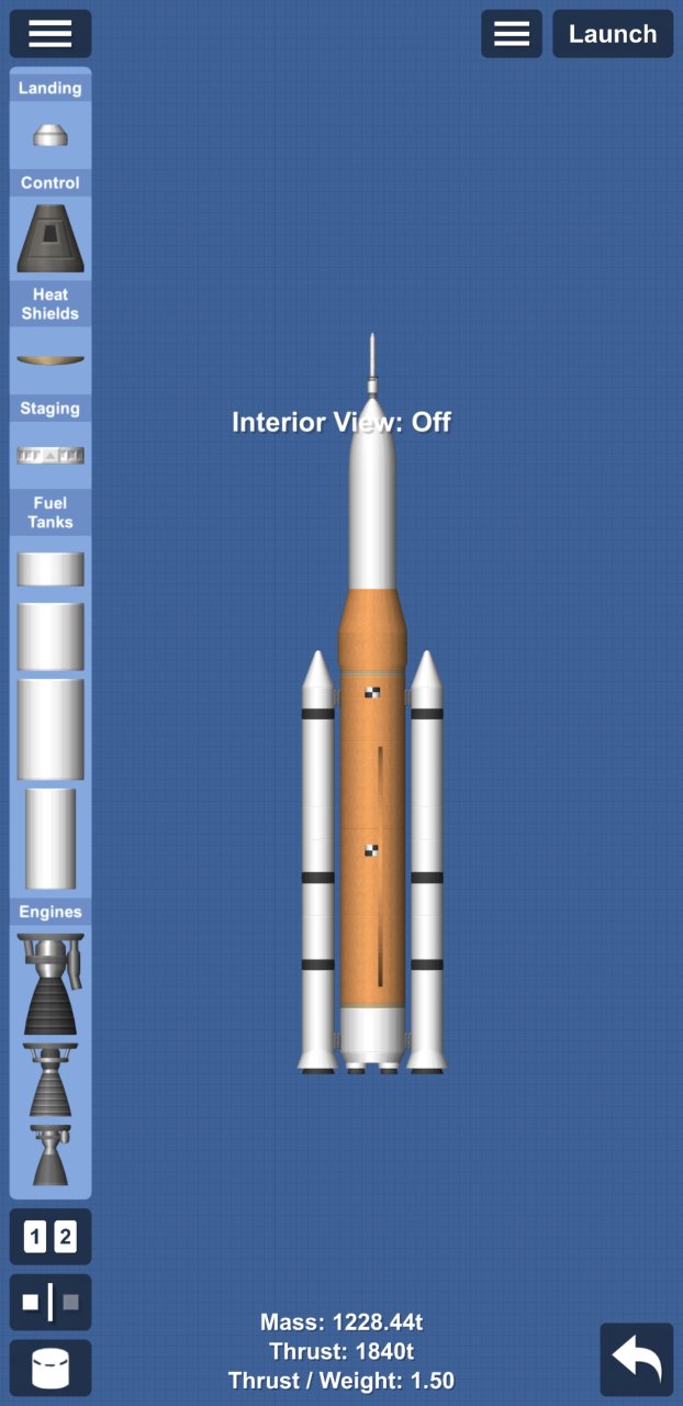 SLS bloc 1 / artemis 2 Spaceflight Simulator