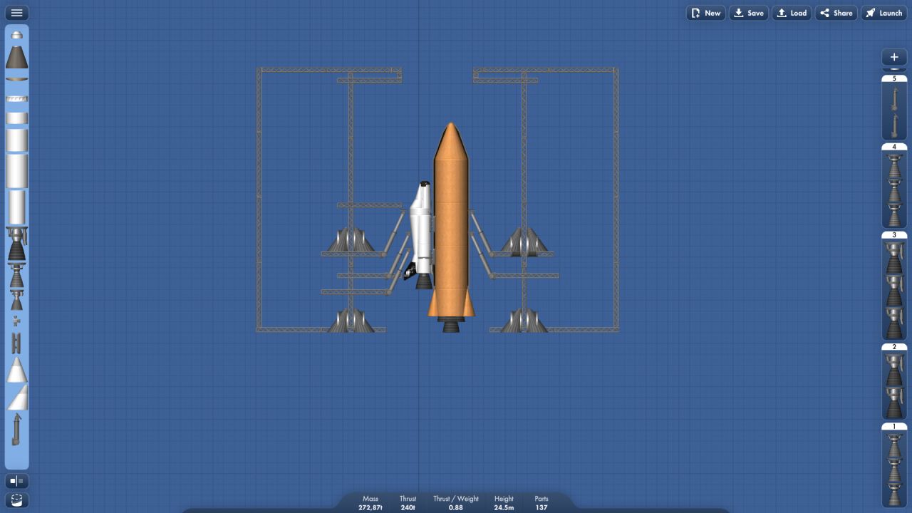 SLS Rocket Blueprint for Spaceflight Simulator / SFS BP