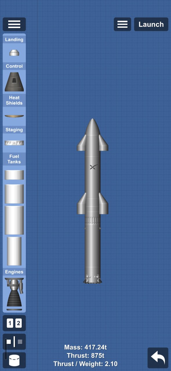 Space x superheavy starship Spaceflight Simulator