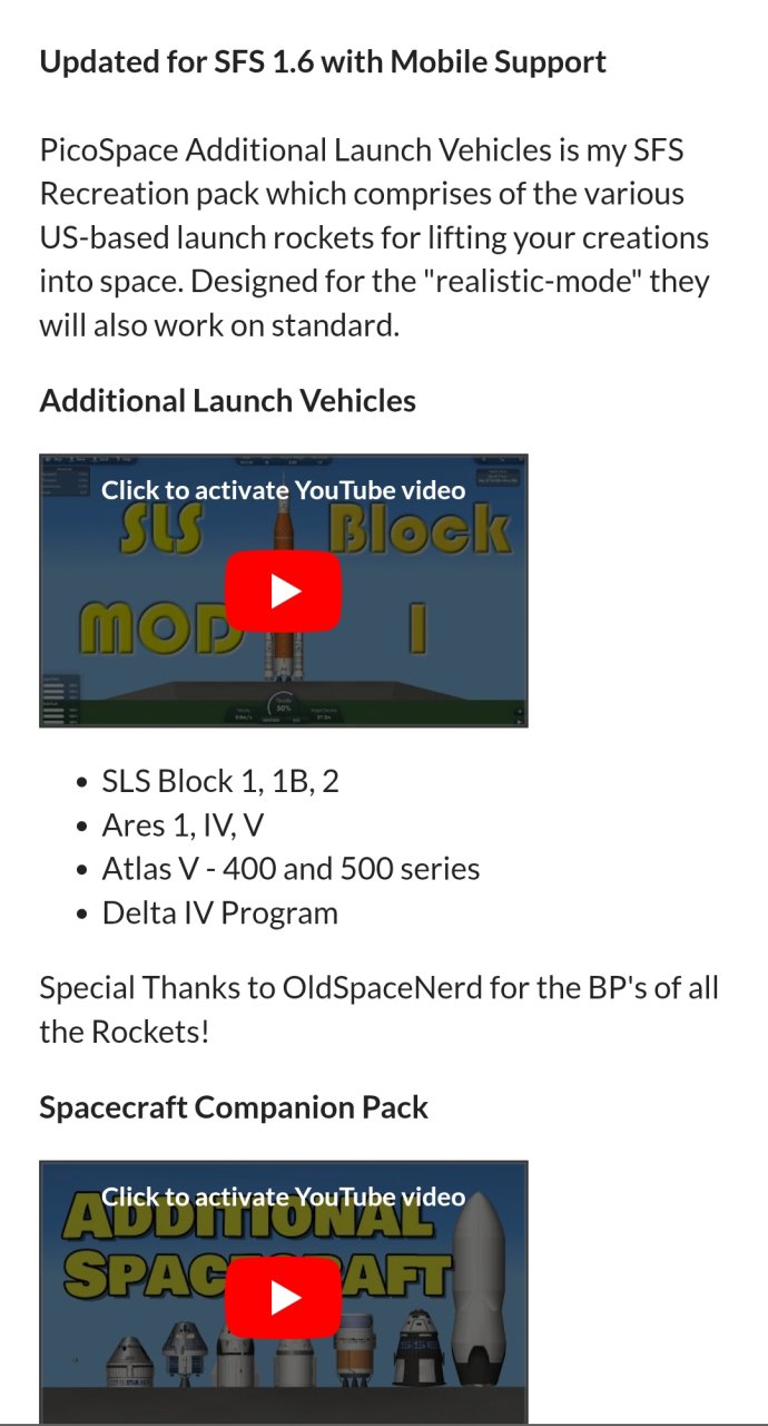 Spacecraft from PicoSpaces Spaceflight Simulator
