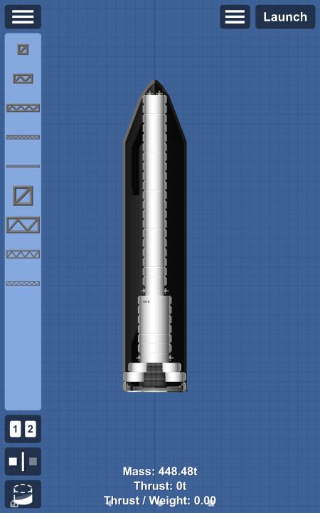 Starship 2nd Stagd Blueprint for Spaceflight Simulator / SFS BP