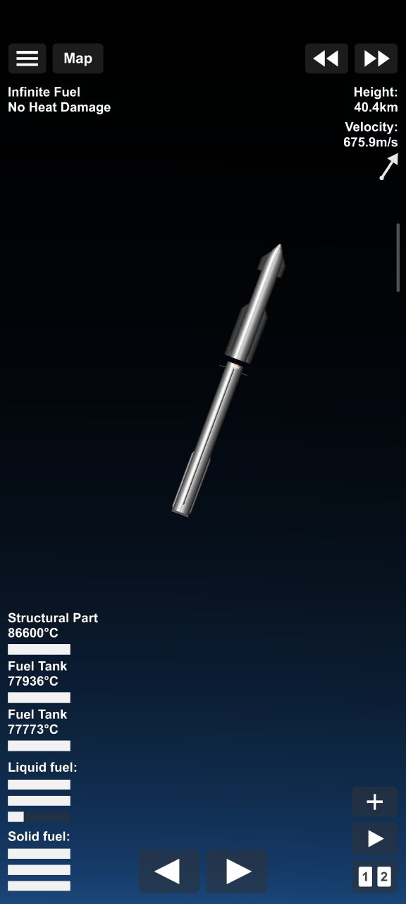 Starship v1.0 with launch pad Spaceflight Simulator