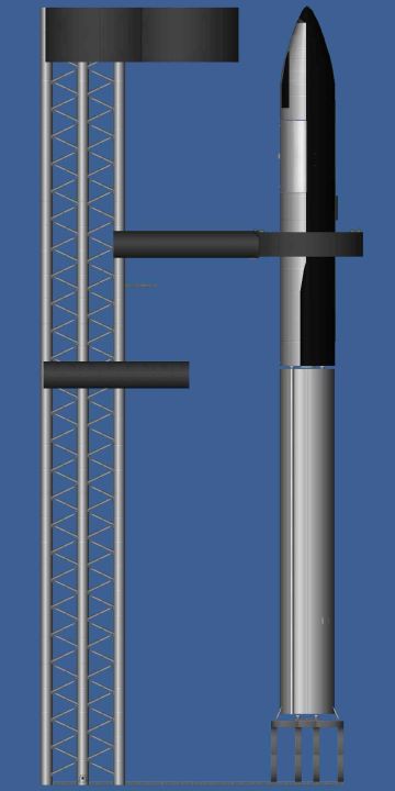 Starship With Payload Blueprint for Spaceflight Simulator / SFS BP