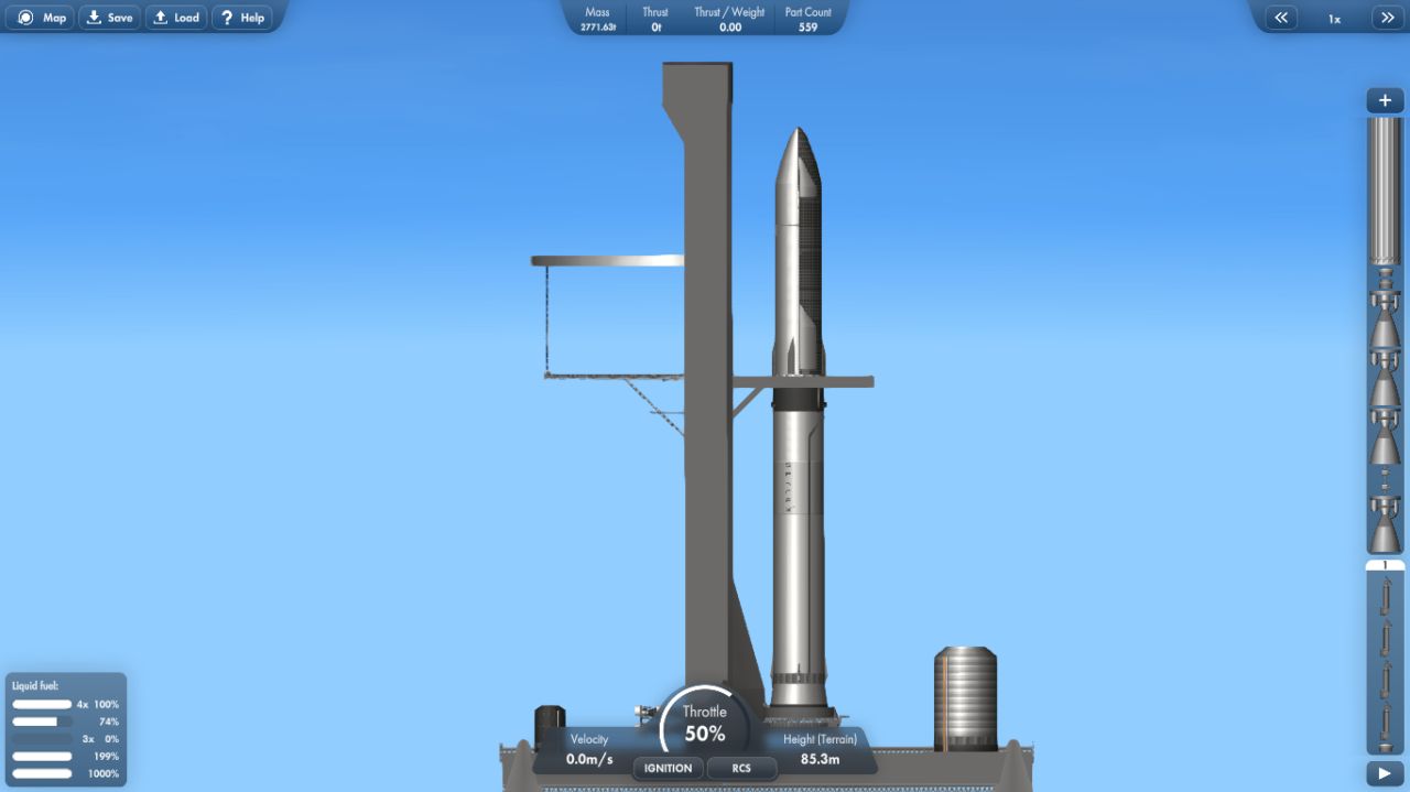 StarShip With Payload for Spaceflight Simulator • SFS UNIVERSE